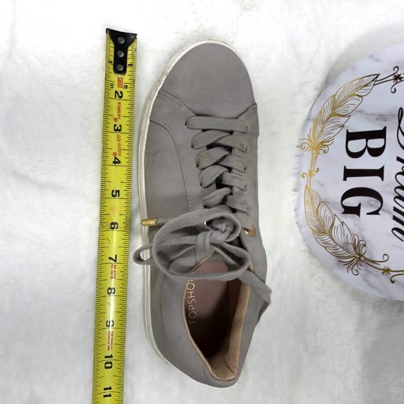 TOPSHOP GRAY SNEAKERS WOMEN SHOES SIZE 38 - Picture 12 of 13